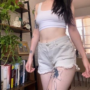 FREE PEOPLE WHITE DENIM SHORTS